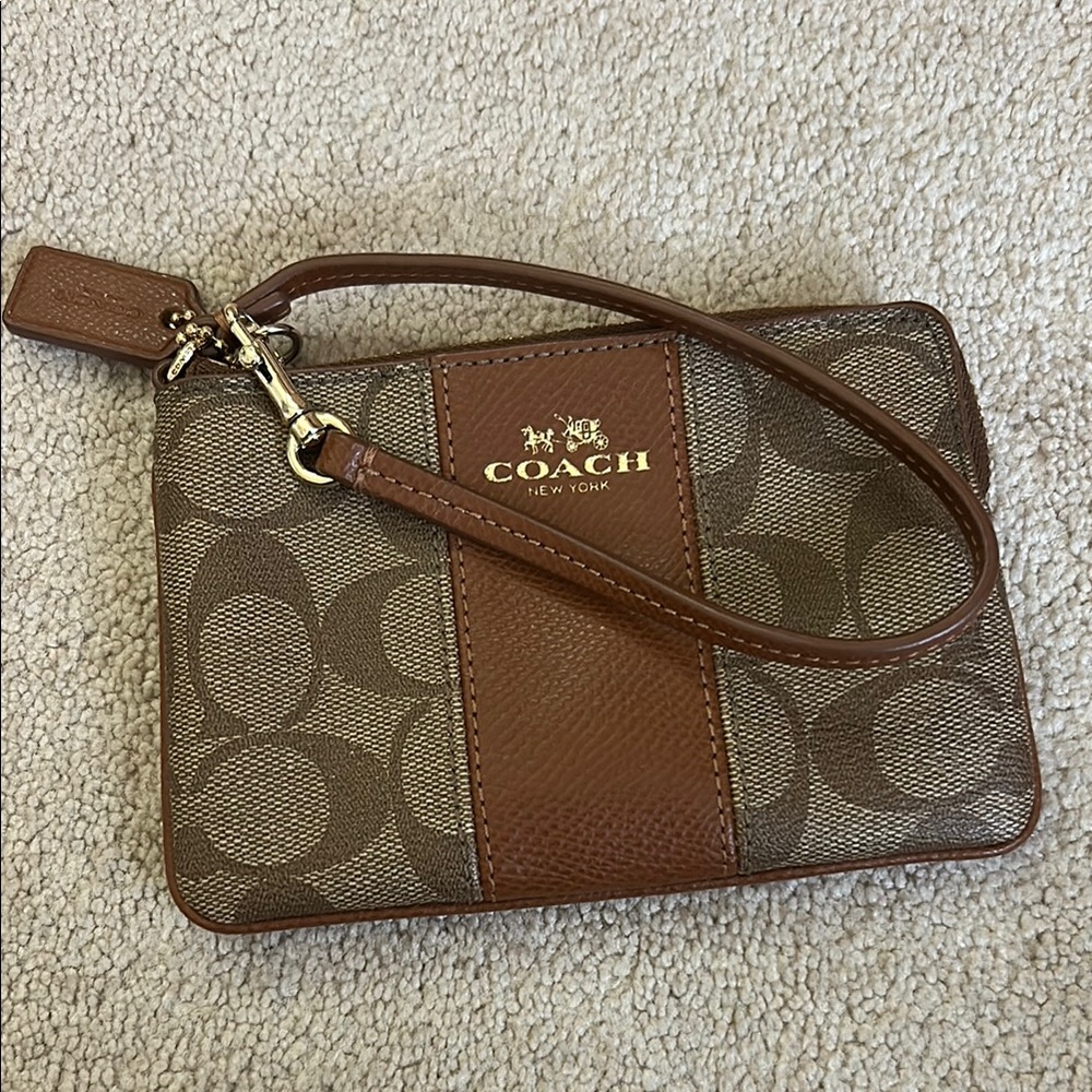 Coach Brown Wristlet